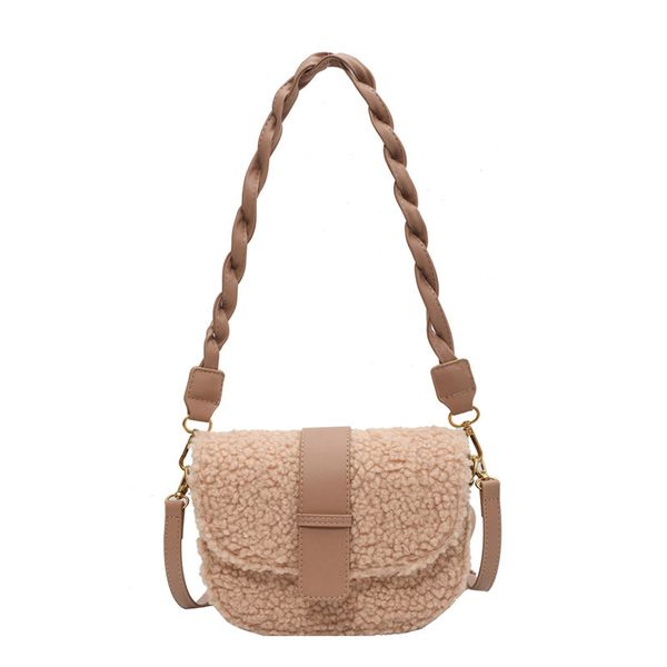 

designer bags grade brand new fashion textured lamb plush cross bag 17cm