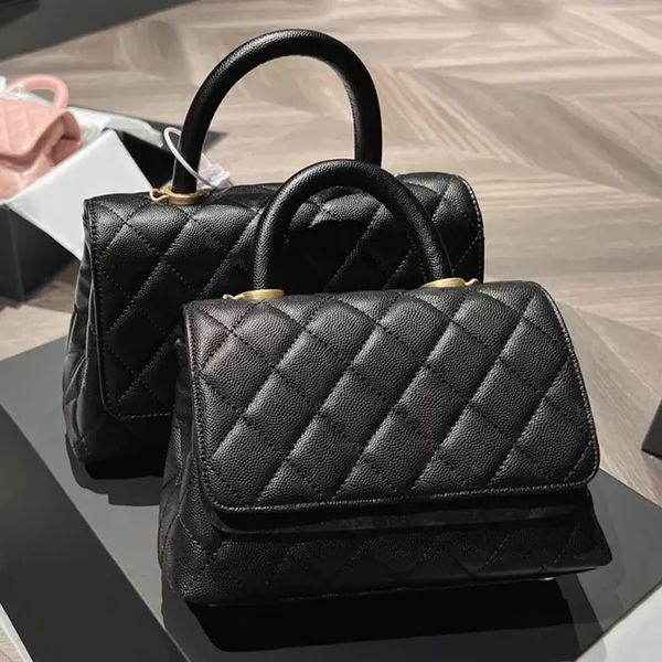 

19/24cm selzburg totes bags pearl caviar co handle classic quilted gold metal hardware chain crossbody shoulder bag designer luxury 2022 lad