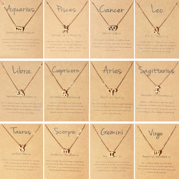 

trendy alloy zodiac pendant necklaces jewelry for women antique style designed 12 horoscope taurus aries leo necklaces gifts, Silver