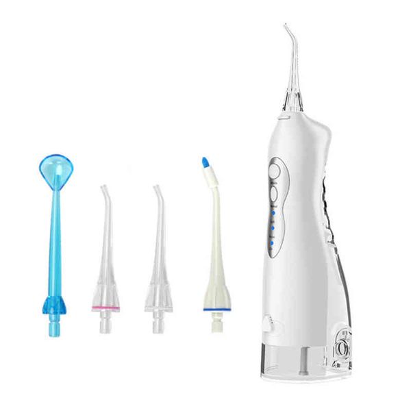 

oral irrigator usb rechargeable water flosser portable dental jet ipx7 tank proof teeth cleaner +5 nozzles 220510