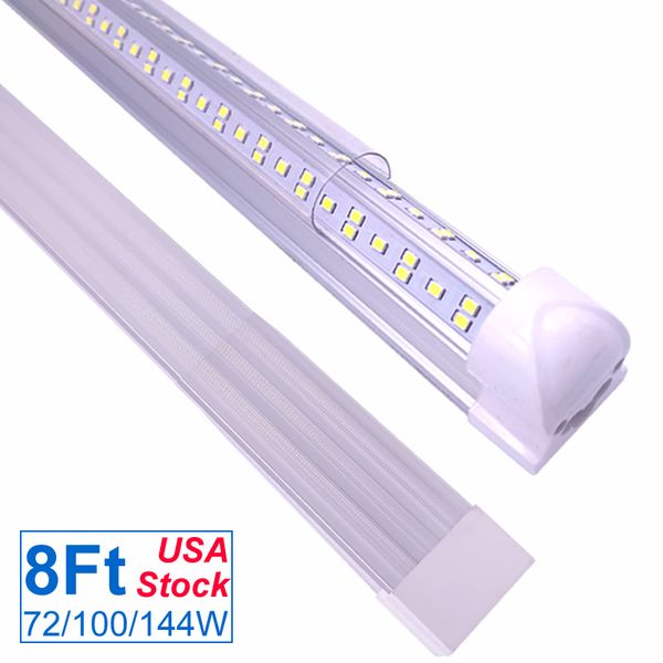 

v-shaped integrate t8 led tube 2 4 5 6 8 feet fluorescent lamp 144w 8ft 4 rows light tubes cooler door lighting adhesive exterior shop light
