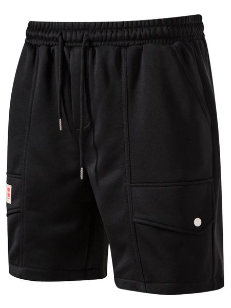

men letter patched drawstring waist shorts y1az#, White;black