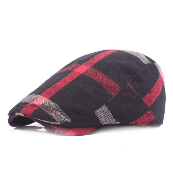 

colored plaid cotton newsboy caps hats flat ivy gatsby cap men women retro berets driving casquette201i, Blue;gray