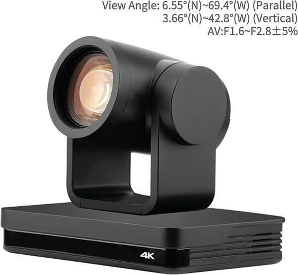 Webcam Videocamera per conferenze Zoom ottico 12X HDMI/USB 3.0 Telecamera PoE per streaming live 4K
