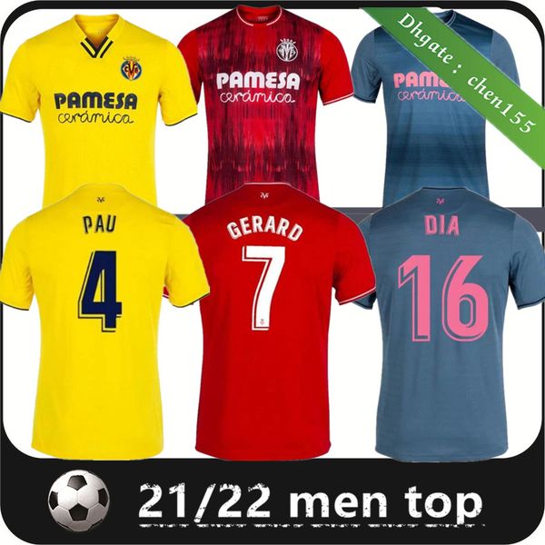

2021 2022 villarreal cf soccer jersey 21 22 danjuma pau gerard paco alcacer chukwueze camiseta dia a.pedraza yeremi foyth parejo men footbal, Black;yellow