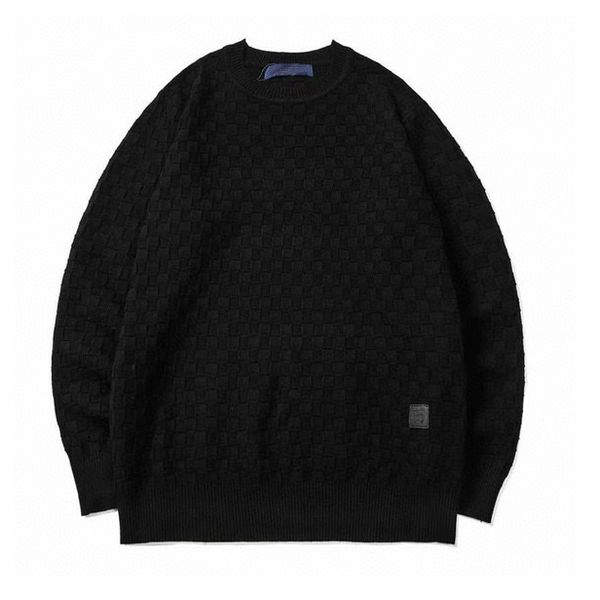 

round mens sweaters casual designer sweatshirts neck classic paris style lattice sweater outdoor couple leisure sweatshirt asian size 5bzq, White;black