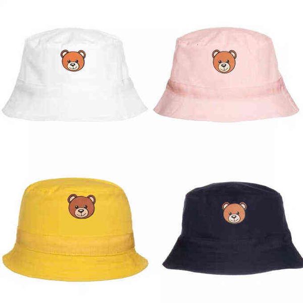 

kids hat baby cute bucket hat bear thin hats girl fisherman boys sunhat fourcolor spring summer boy sunscreen caps children leisu, Yellow