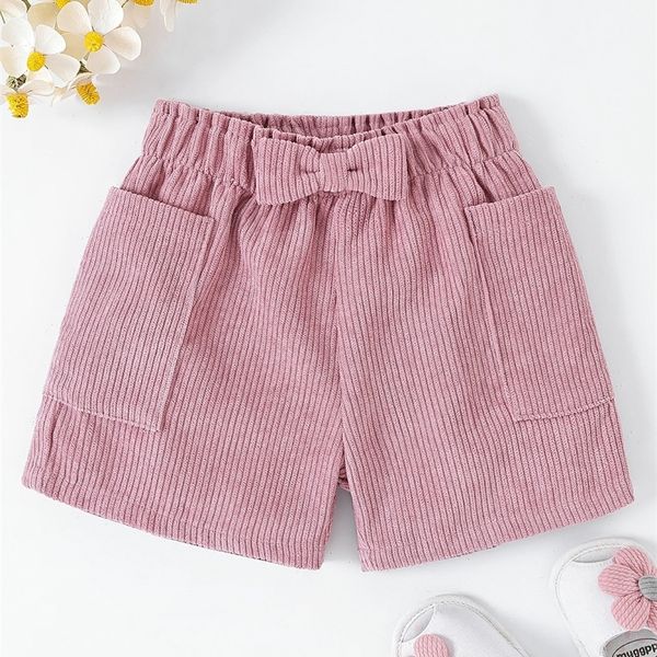 

baby dual pocket bow front corduroy shorts she01, Black