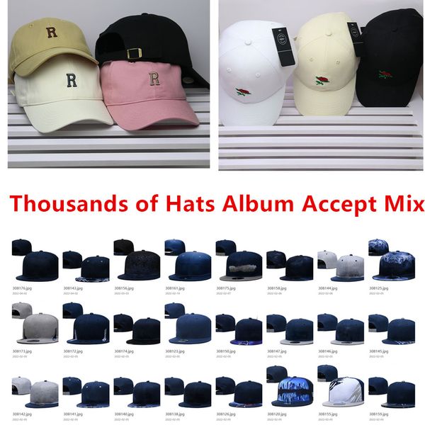 Großhandel Teams American Fooball Hat l Baseball Basketball Cap für Männer und Frauen Sport Snapback Hats Fitted Caps Tausende von Hüten Album Mix Order akzeptieren