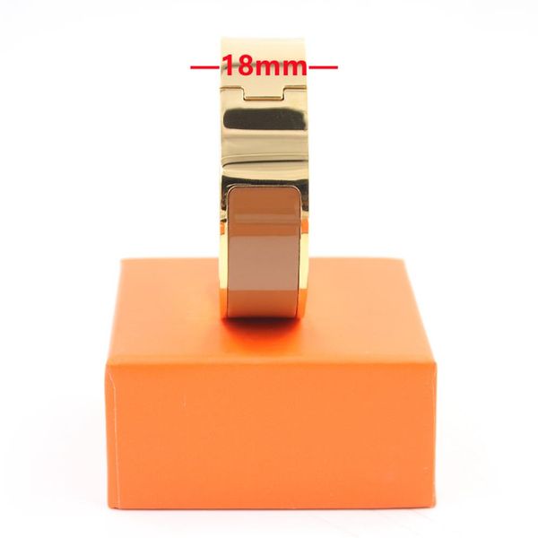 

titanium steel multi-colors cuff enamel bangles for women brand bracelet gold design 18mm gift jewelry226a, White