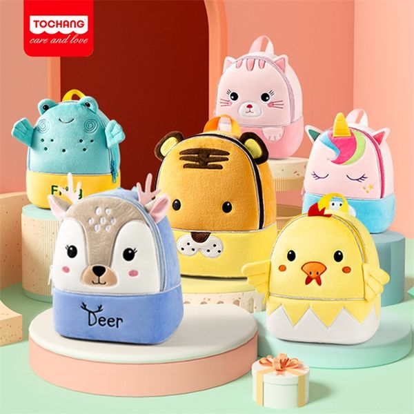 

baby backpacks plush bags boys girls 3d cartoon cute unicorn animal toys kindergarten schoolbag home snack storage backpack 220808