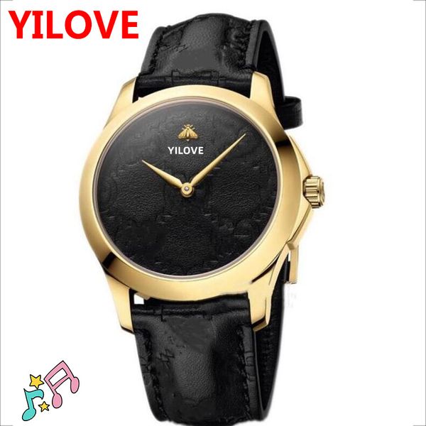 Top designer elegante fêmea relógio de abelha de 38 mm Japonês de quartzo de quartzo gelo gelo fora Hip Hop Watch Rellojes de Marca Mujer