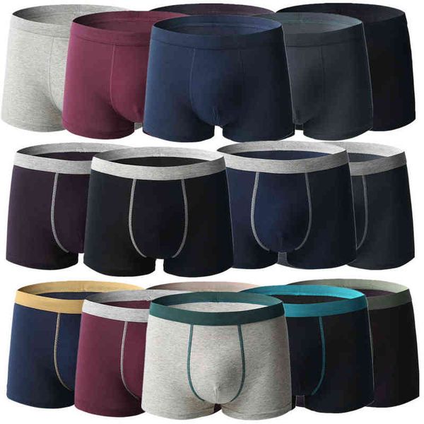 Große Herrenunterwäsche Plus Fat Male Größere Baumwoll-Boxershorts Antibakterieller Stoff Weich Bequem Atmungsaktiv L-6XL G220419