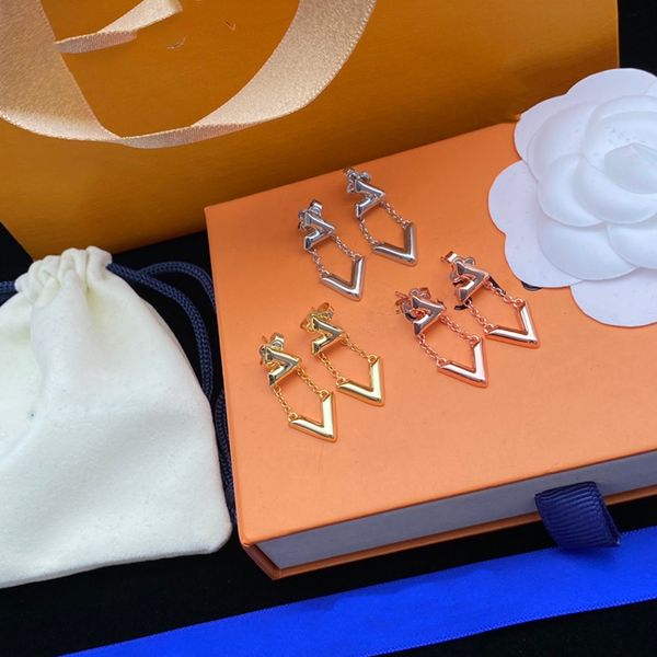 

3 colors brand pendant stud trendy letters earring ins style personality charm men women earrings jewelry, Golden;silver