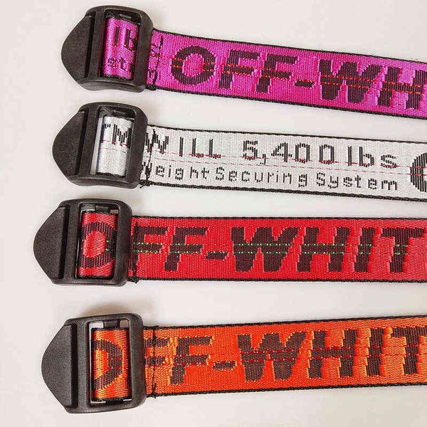 

2022 new trend belt men and women same style white canvas english letter embroidered allergy, Black;brown