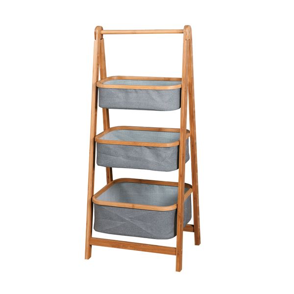 

living room 3-tier storage rack bedroom bamboo rack 17.5 x 13 x 42.9 inch