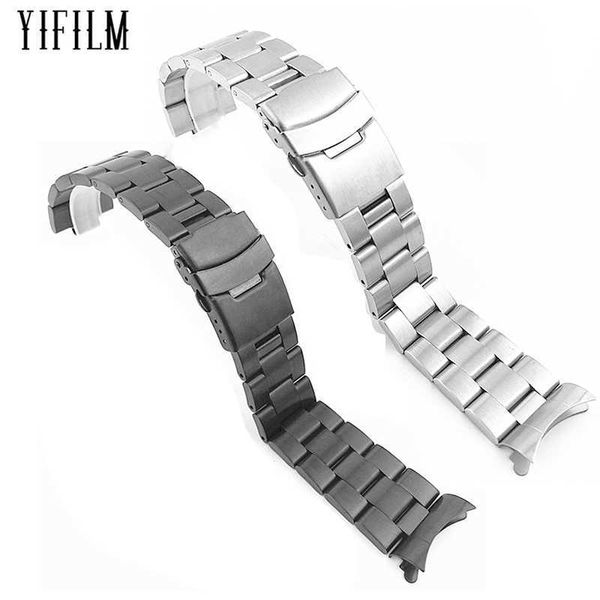 

watchband with arc mouth for garmin vivoactive move vivomove hr 3 style lux music venu sq forerunner 245 645 music metal strap, Black;brown