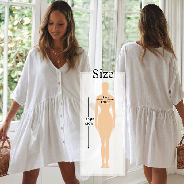 

summer plus size cotton beach cover up women tunic swimwear ladies beachwear swim dress swimsuit with skirt pareos plage sarong aa, White;black
