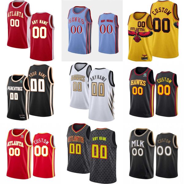 

basketball jerseys 75th custom men women youth atlanta''hawks''2 sharife cooper 10 gorgui dieng 8 danilo gallinari 5 kev, Black;red