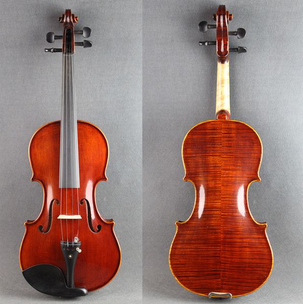 

4/4 violin good flamed violino with nice price case and bow