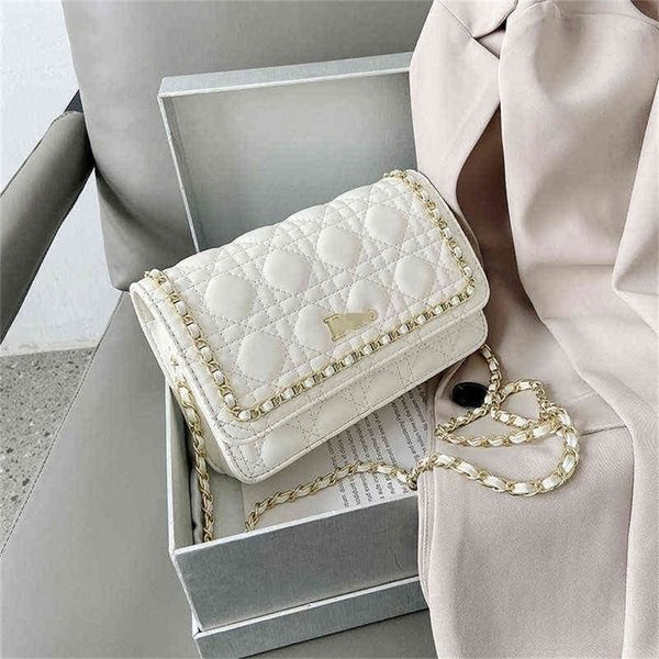 

summer one manual chain female rhombic lattice embroidery texture small messenger 75% off factory sales