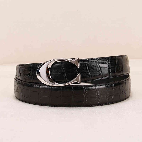 

belts guangzhou leather belt body italian large head men's smooth buckle strip single layer non sand pure tlch, Black;brown