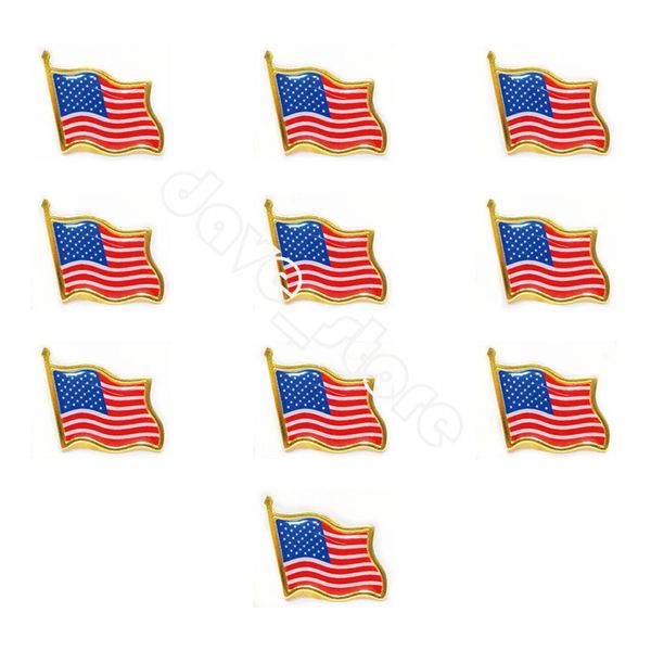 Spilla della bandiera americana degli Stati Uniti Mini Spilla decorativa dei bagagli degli spilli del distintivo degli SUA 10Pcs/Lot