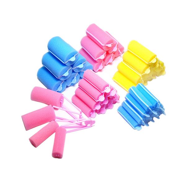 12pcs 2,0mm Magic Sponge Fmoping Cushion Hair Styling Rollers Rollers Twist Tool Tool Salon Pink