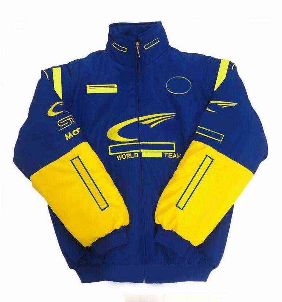 

f1 formula one full embroidered winter racing jacket cotton, Black;brown