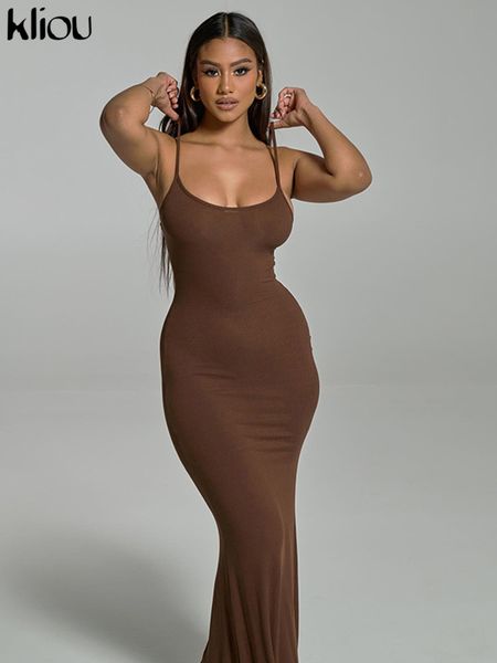 

solid elegant maxi dress women concise skinny spaghetti strap sleeveless classic body-shaping robe partywer lady vestidos, Black;gray