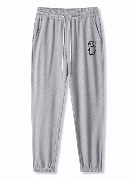 

extended sizes men cartoon graphic drawstring sweatpants w0bt#, Black