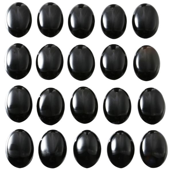 Natural Black Onyx овальный плоский задний драгоценные камни Cabochons Election Cheakra Crystal Agate Coney Bead Cable охватывает дыру для ювелирных изделий