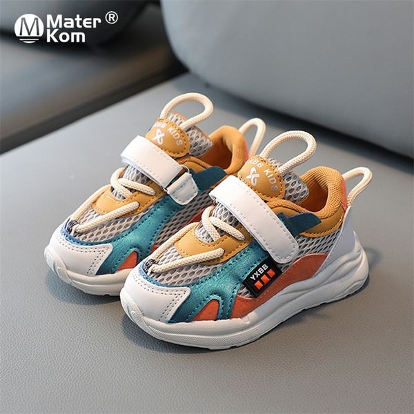 

size 21-30 baby sport shoes for boys girls breathable mesh sneakers for kids non-slip children casual shoes tenis 2-12 y 220429, Black;red