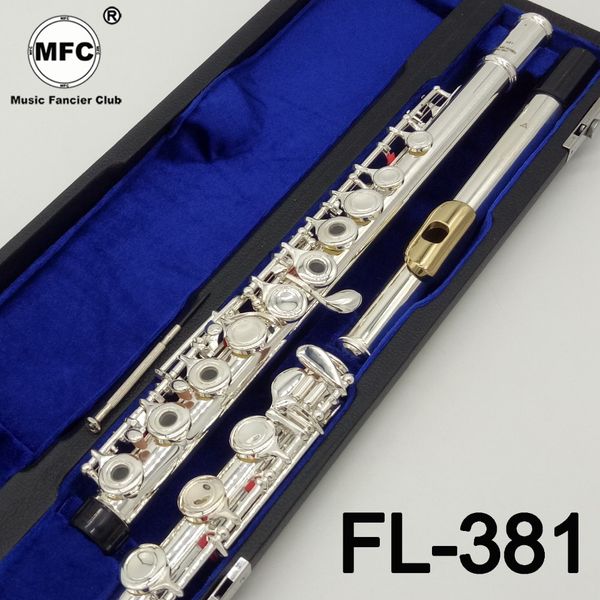 

2022 music fancier club professional flute 381 silver plated flute gold plated lip plate b leg open close holes 17 e key