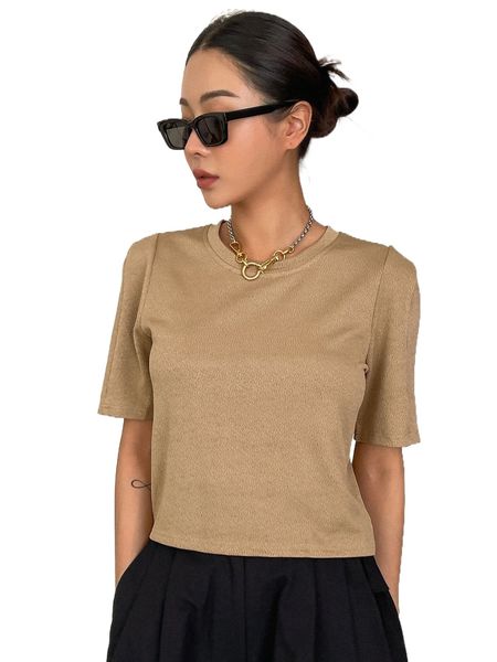 

dazy solid round neck tee n4nu#, White