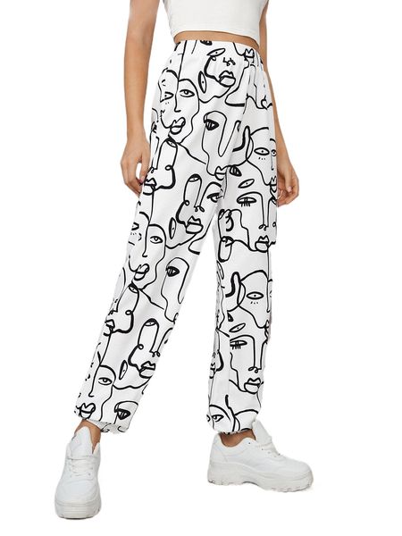 

allover figure print joggers k9vj#, Black;white
