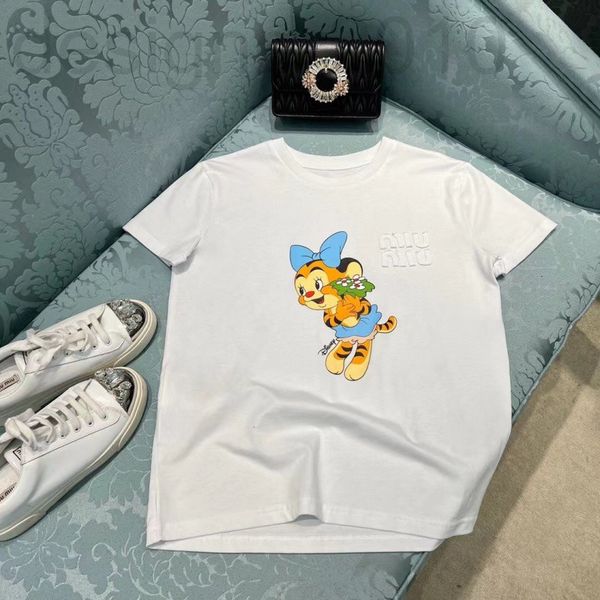 

women's t-shirt designer chaopai 22 early spring new year of the tiger cute little decoration three-dimensional super aging leisure pul, White