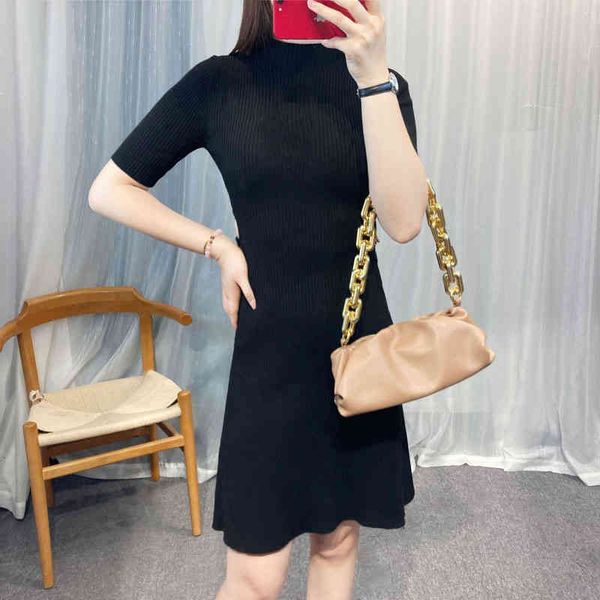 

casual dresses french  family spring and summer women's dress elegant a-line waist hollow thread knitted b0y7, Black;gray