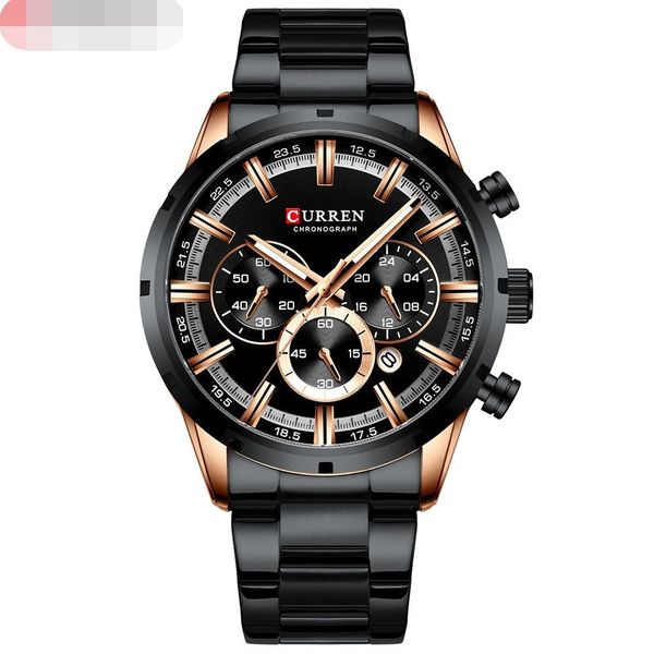 

beauty black waterproof quality men's sports watch steel strapl1, Slivery;brown