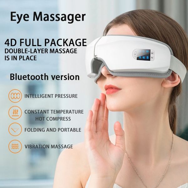 4d inteligente airbag vibração olho massageador instrumentos de cuidados aquecimento música bluetooth alivia fadiga e olheiras