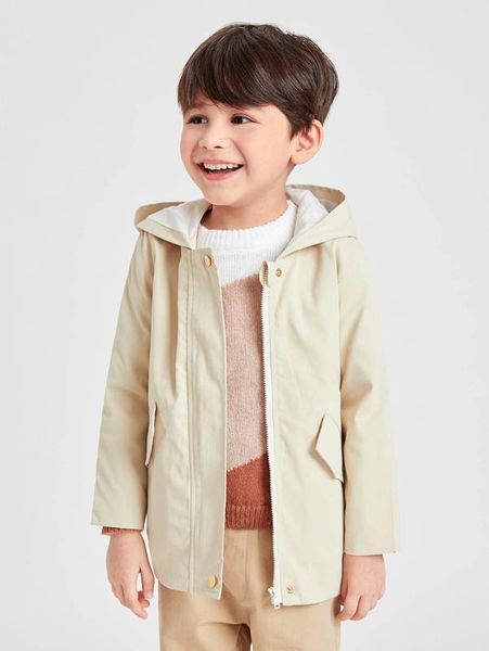 

toddler boys flap detail hooded jacket she, Blue;gray