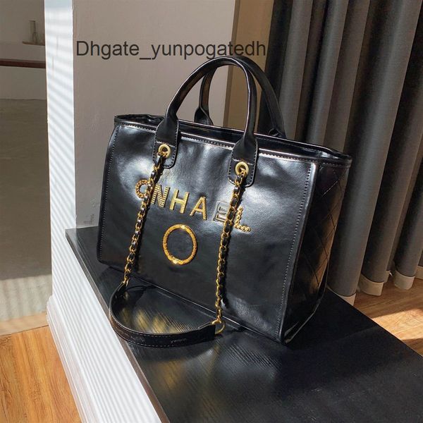 

classic designer luxury handbags women's beach bags brand ch metal badge tote bag small mini evening handbag female capacity large leat, Black;red