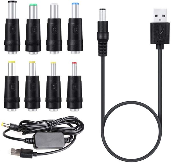 8 Anschlüsse Adapter Stromkabel USB 5V auf DC 12V Konverter Step Up Spannungswandler