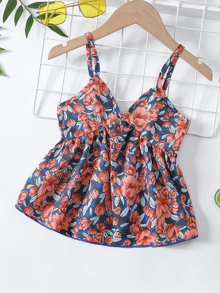 

toddler girls allover floral print cami she, Blue