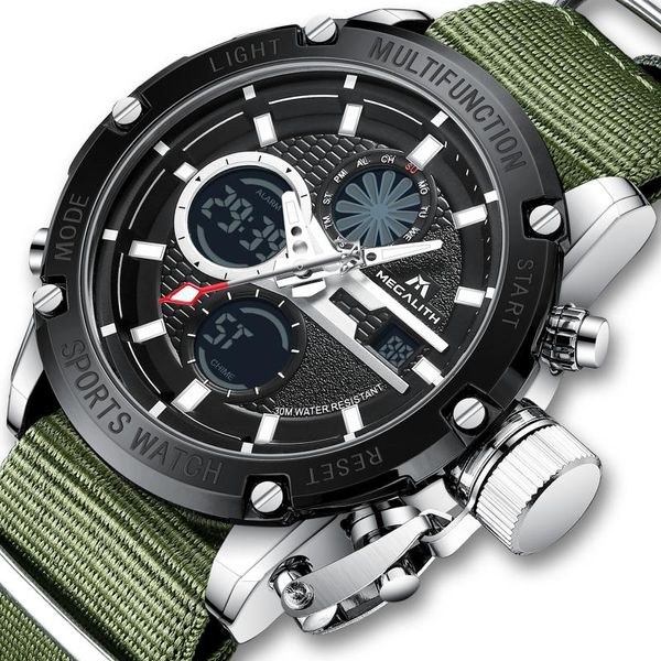 Orologi da polso Prezzo all'ingrosso MEGALITH Cinturino in nylon al quarzo Orologi da uomo Sport Cronografo impermeabile Orologio da uomo con quadrante grande da polso 8236