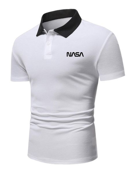 

men letter graphic contrast collar polo shirt t4wu#, White;black