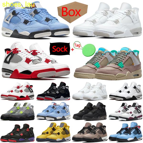 

sock tag 4 4s mens basketball shoes lightning shimmer university blue white oreo cactus jack taupe haze men trainers sports sneakers