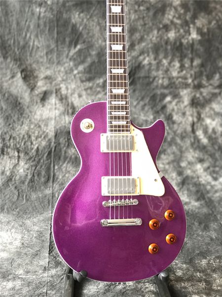 

new arrival custom purple silver electric guitar with rosewood fingerboard , chrome hardware, guitarra