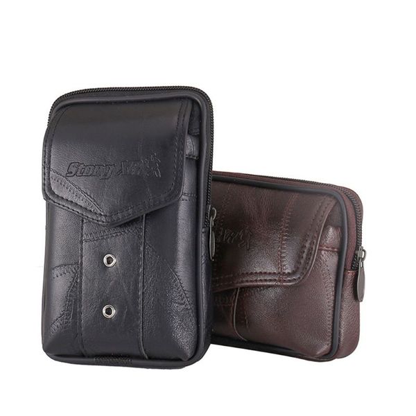 

men vintage leather waist bag phone pouch sport belt hip belt loop holster wallet carry case purse