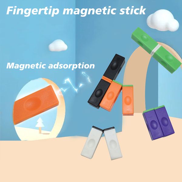 2022 neue Zappeln Spielzeug Spinner Sorgen Ziegel Fingertip Magnetische Stange Entlasten Stress Drehen Finger Gyro Magnet Spielzeug für Kinder Erwachsene